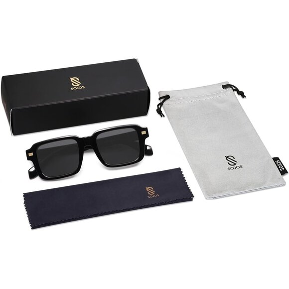 ? Women Black Classic Square Sunglasses Polarized Vintage Rectangle Eyewear main image 5